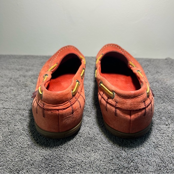 Camper | Red-Orange Leather Flats - Picture 5 of 9
